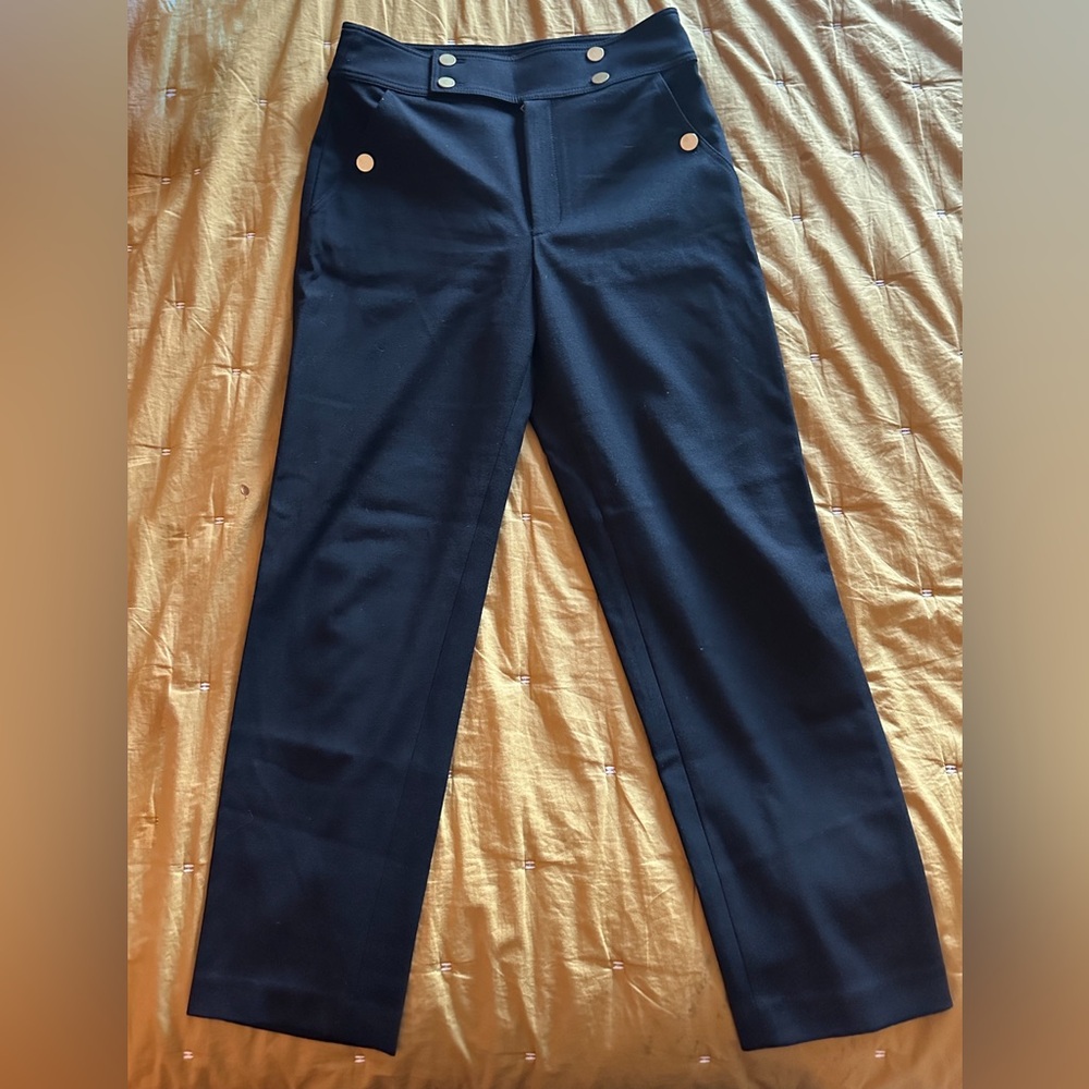 Club Monaco slim fit pant with gold buttons